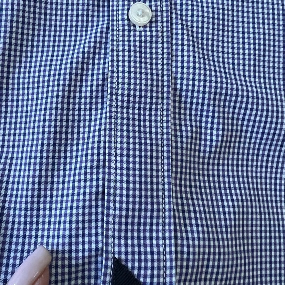 UNTUCKit Men's Size Large Blue Gingham Check Plaid Dress shirt~ Button Front - Picture 5 of 9